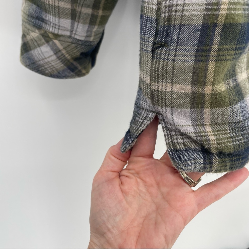 Boston Traders Coat Quilter Flannel Hooded Zip up & button close 2 Pockets M - Picture 5 of 15